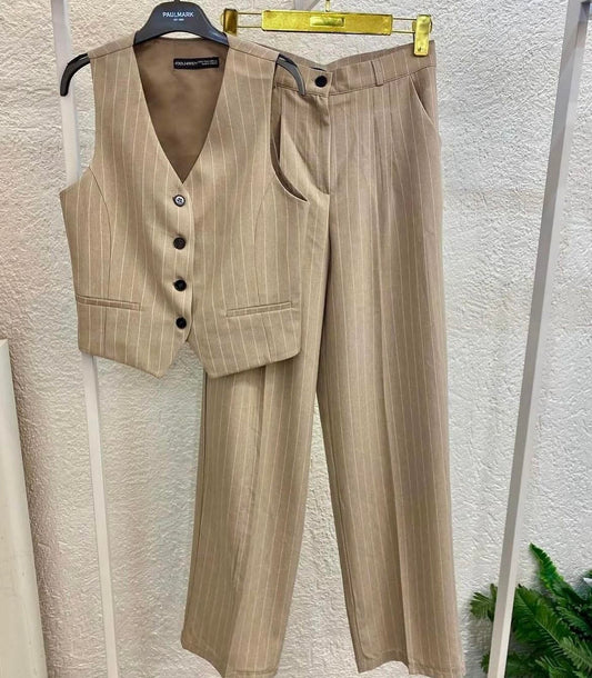 ensemble gilet  pantalon à rayures